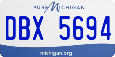 MI license plate DBX5694