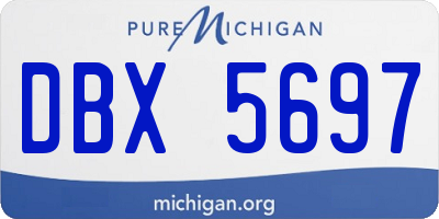 MI license plate DBX5697