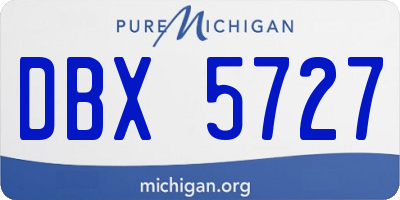 MI license plate DBX5727
