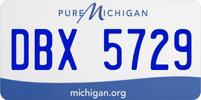 MI license plate DBX5729
