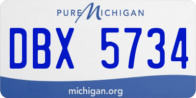 MI license plate DBX5734