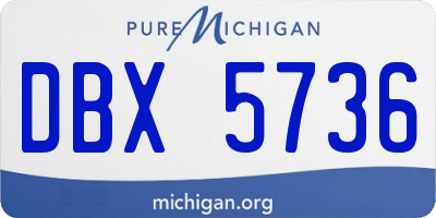 MI license plate DBX5736