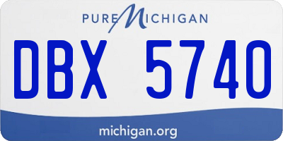 MI license plate DBX5740