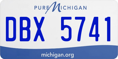 MI license plate DBX5741