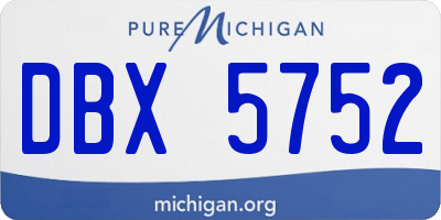 MI license plate DBX5752