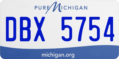 MI license plate DBX5754