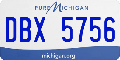 MI license plate DBX5756