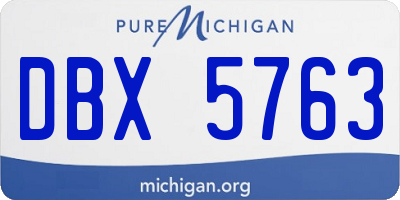 MI license plate DBX5763