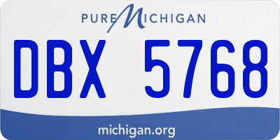 MI license plate DBX5768