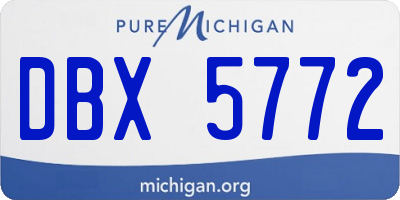 MI license plate DBX5772