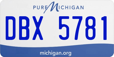 MI license plate DBX5781