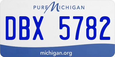 MI license plate DBX5782