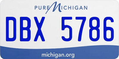 MI license plate DBX5786