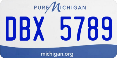 MI license plate DBX5789