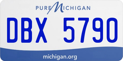 MI license plate DBX5790