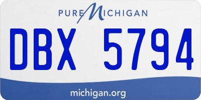 MI license plate DBX5794