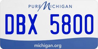 MI license plate DBX5800