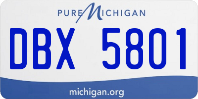 MI license plate DBX5801
