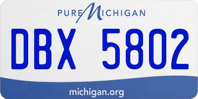 MI license plate DBX5802
