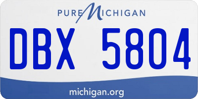 MI license plate DBX5804