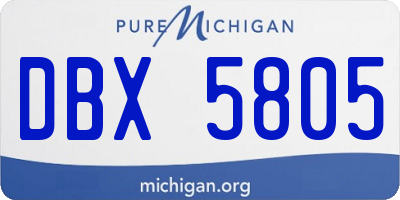 MI license plate DBX5805
