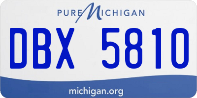 MI license plate DBX5810