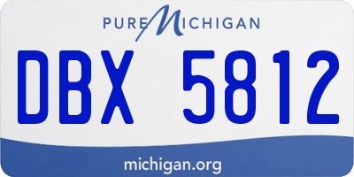 MI license plate DBX5812