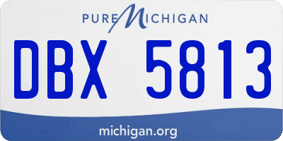 MI license plate DBX5813
