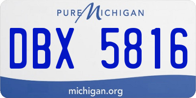 MI license plate DBX5816