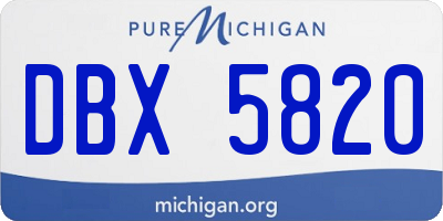 MI license plate DBX5820