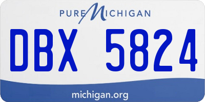 MI license plate DBX5824