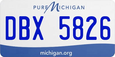 MI license plate DBX5826
