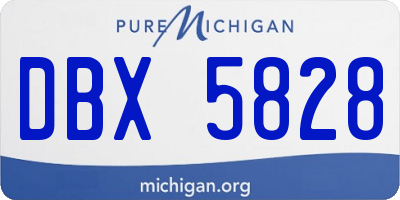 MI license plate DBX5828