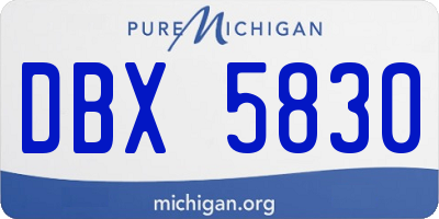 MI license plate DBX5830