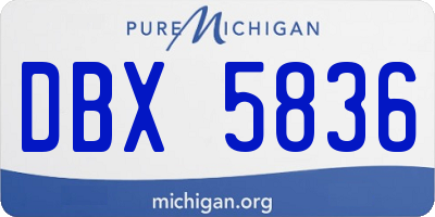 MI license plate DBX5836
