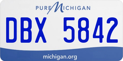 MI license plate DBX5842