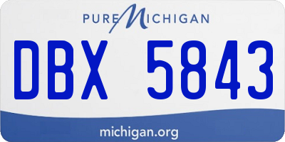 MI license plate DBX5843