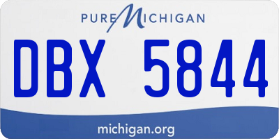 MI license plate DBX5844