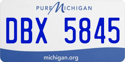 MI license plate DBX5845