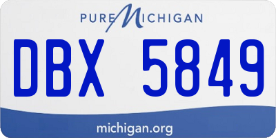 MI license plate DBX5849