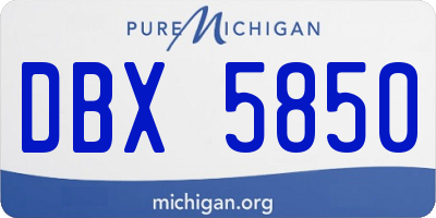 MI license plate DBX5850