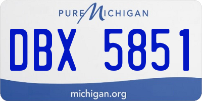 MI license plate DBX5851