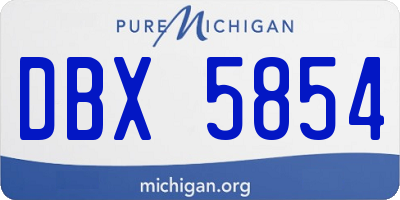 MI license plate DBX5854