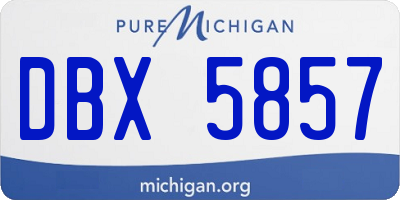 MI license plate DBX5857