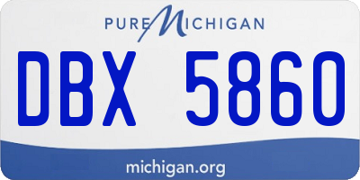 MI license plate DBX5860