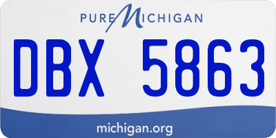 MI license plate DBX5863