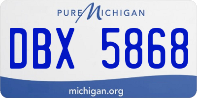 MI license plate DBX5868