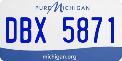 MI license plate DBX5871