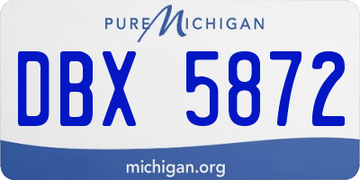 MI license plate DBX5872