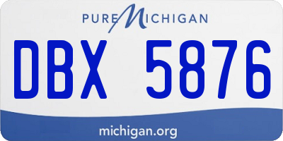 MI license plate DBX5876